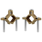 Copper Ground Clamp Set, Includes 2 Pipe/Conduit Clamps (1/2”–1”)