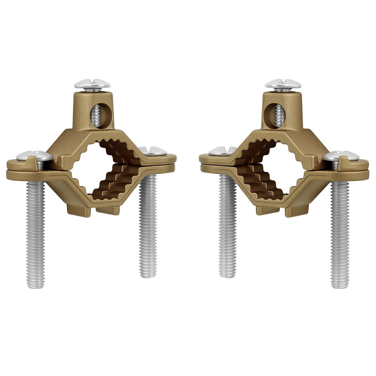 Copper Ground Clamp Set, Includes 2 Pipe/Conduit Clamps (1/2”–1”)