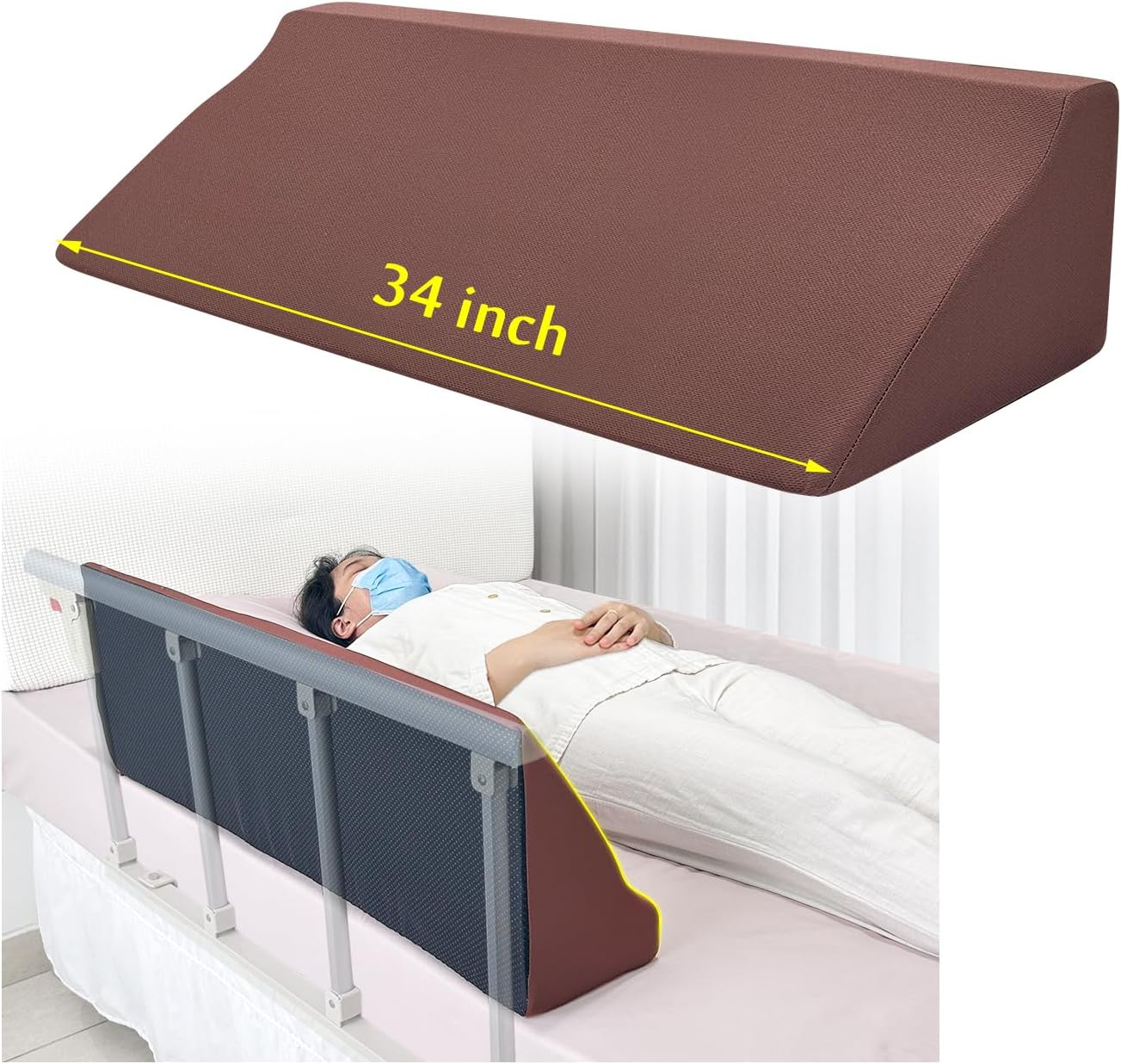 Bed Rail Foam Wedge for Elderly Adults Safety Bed Rails Padding Railing Protector Seniors Assist Side Rails Bed Guard