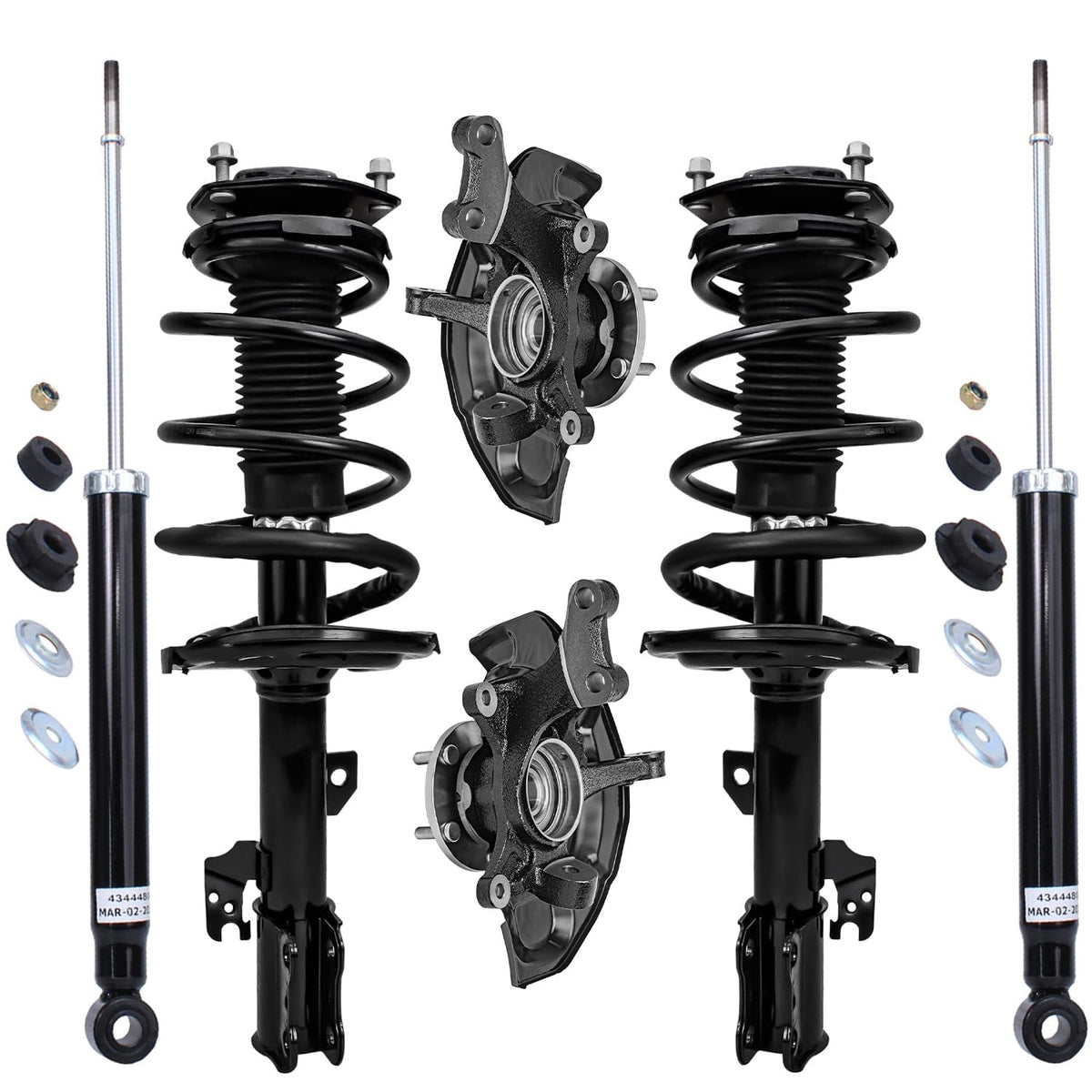 Detroit Axle - AWD Front Steering Knuckles & Hub Bearings Struts Rear Shock