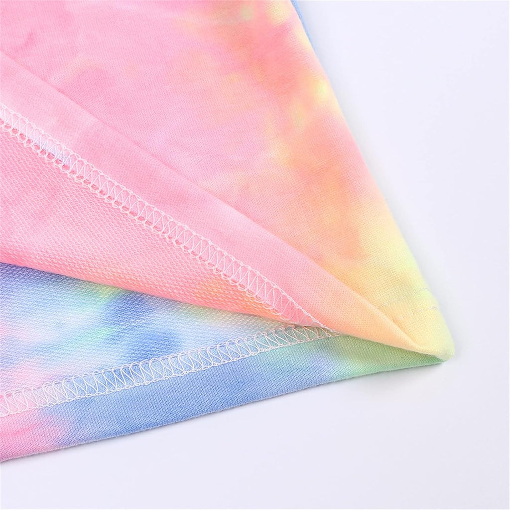 Kids Girls Boys Sweatshirt 2PCS Pullover Hooded Toddler Long Sleeve Tie Dye Sweater & Pants Outfits Set Fall Clothes