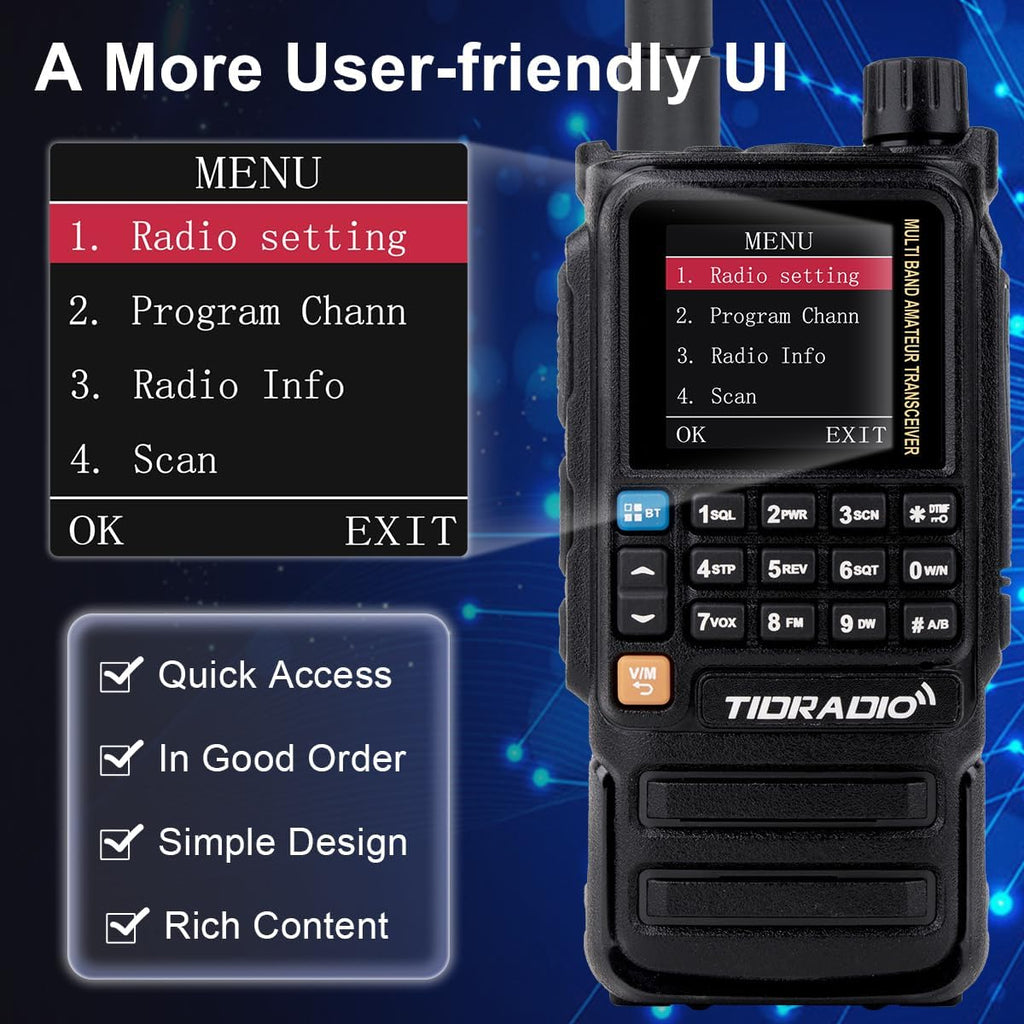 TD-H3 Plus Ham Radio Handheld Multi-Band Walkie Talkies Long Range, Online Upgrade, APP Wireless Programming