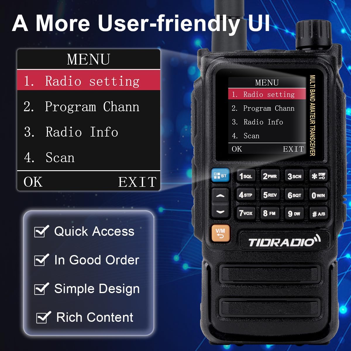 TD-H3 Plus Ham Radio Handheld Multi-Band Walkie Talkies Long Range, Online Upgrade, APP Wireless Programming