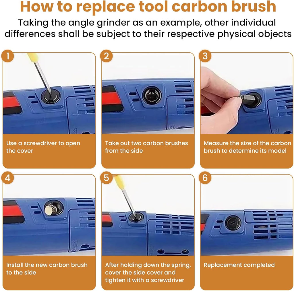 72Pcs 24 Different Sizes Electric Motor Carbon Brushes Set