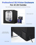 3D Printer Enclosure for Bambu Lab A1 / A1 Combo with LED