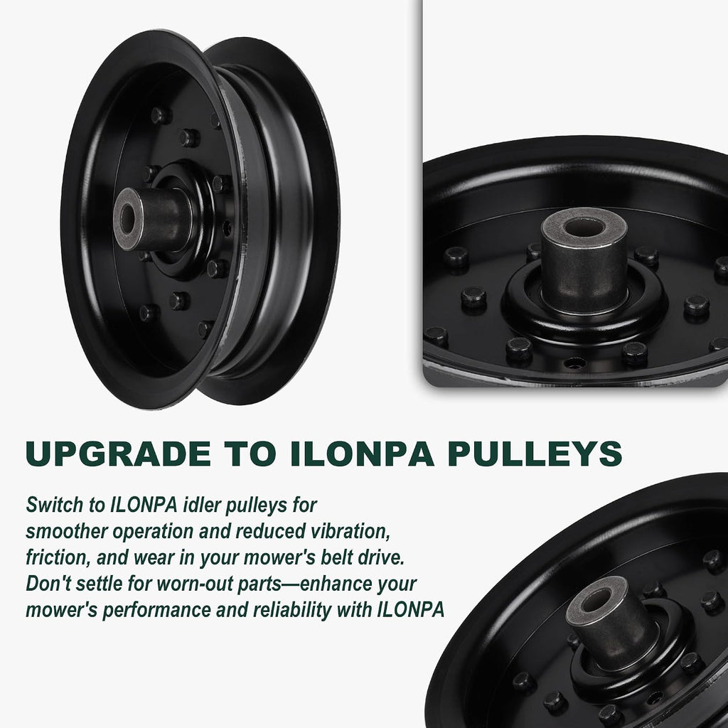 532196106 Flat Idler Pulley Replaces for Husqvarna/Poulan/Craftsman 6106 197379 532197379 for 42" 46" 48" 54" Decks Lawn Mower (1 Pack)