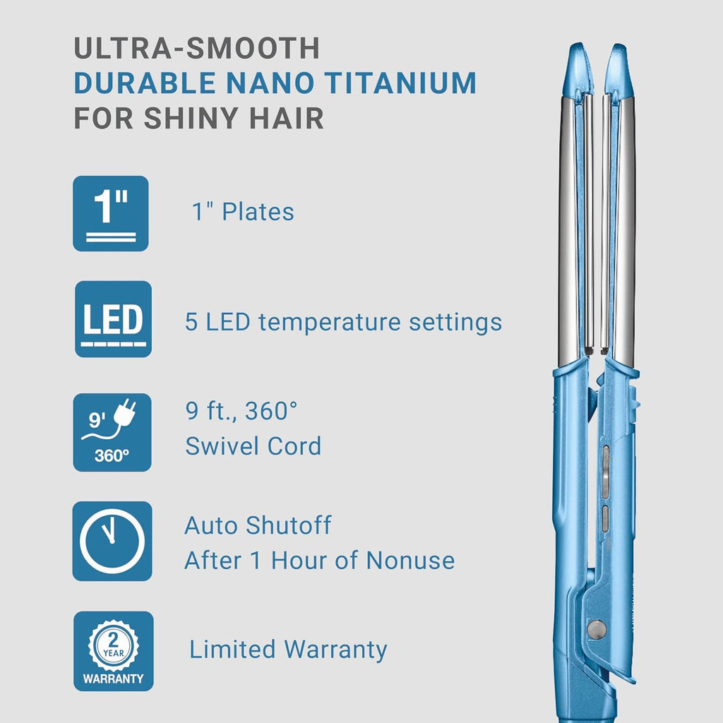Ultra Sleek Styling Iron, 3-in-1 Flat Iron, Curler, Waver, 1" | multi-use hair iron and curler with titanium plates