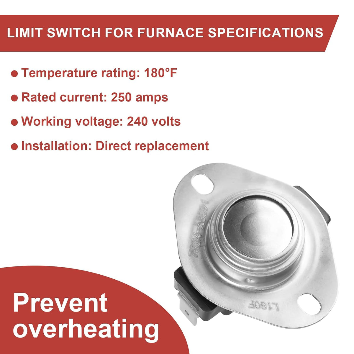 7624A3591 Furnace Limit Switch,for Coleman Furnace Replacement Limit Switch