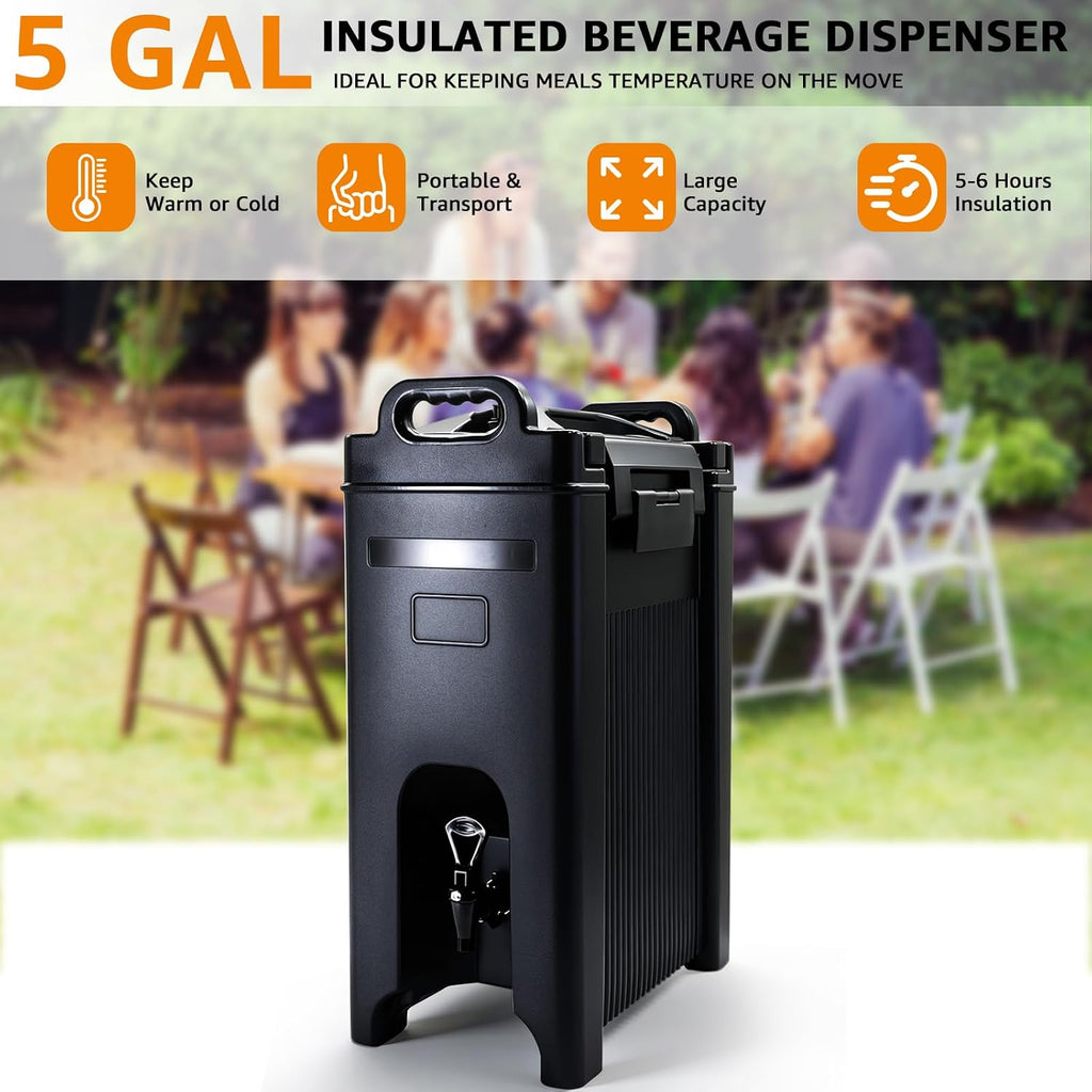 Insulated Beverage Dispenser 5 Gallon Hot and Cold Beverage Server