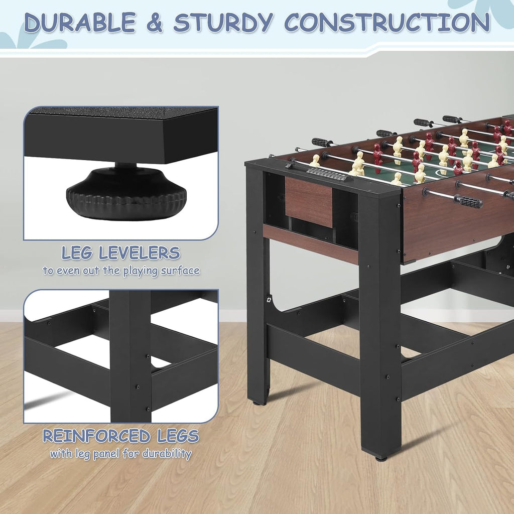 54" 4-in-1 Swivel Multi-Game Table -Combo Game Table Set for Kids, Adults - Indoor and Outdoor Arcade Sports Table