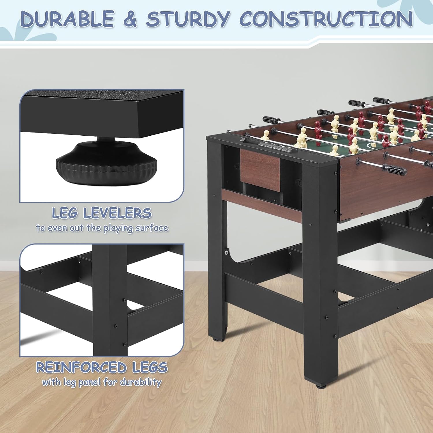 54" 4-in-1 Swivel Multi-Game Table -Combo Game Table Set for Kids, Adults - Indoor and Outdoor Arcade Sports Table