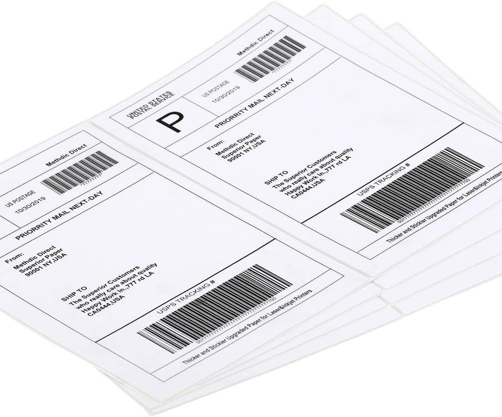 Shipping Labels 2 Per Sheet Round Corner Half Sheet Labels Mailing Labels for Packages Laser & Inkjet Printer Labels