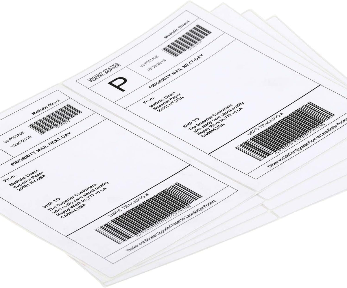 Shipping Labels 2 Per Sheet Round Corner Half Sheet Labels Mailing Labels for Packages Laser & Inkjet Printer Labels