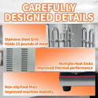 Electric Shawarma Grill Machine Vertical Rotisserie Broiler Gyro with 2 Heating Tubes,Countertop Rotating Grill Doner