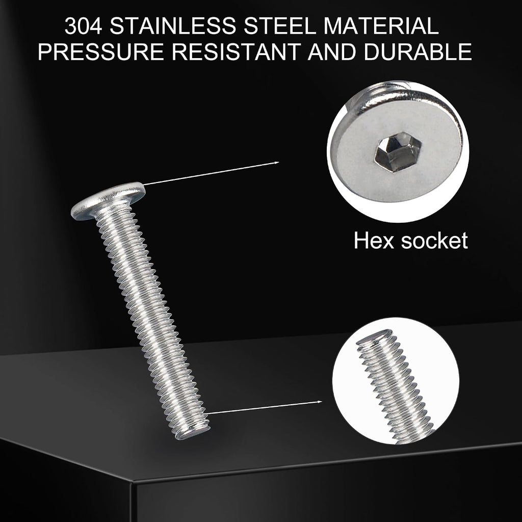 185Pcs M5 Metric Flat Head Hex Socket Cap Screws Bolts and Nuts Kit