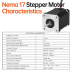 Nema 17 Stepper Motor 42x60mm 0.84Nm (118.95oz·in) 2.3A 1.5Ω Bipolar