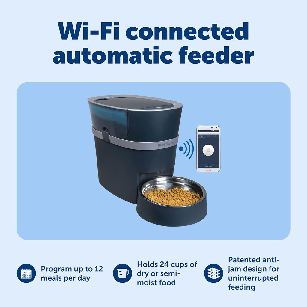 Smart Feed Automatic Pet Feeder, 6L/24 Cup, Programmable | Alexa Enabled for Snack Feeding, App Alerts When