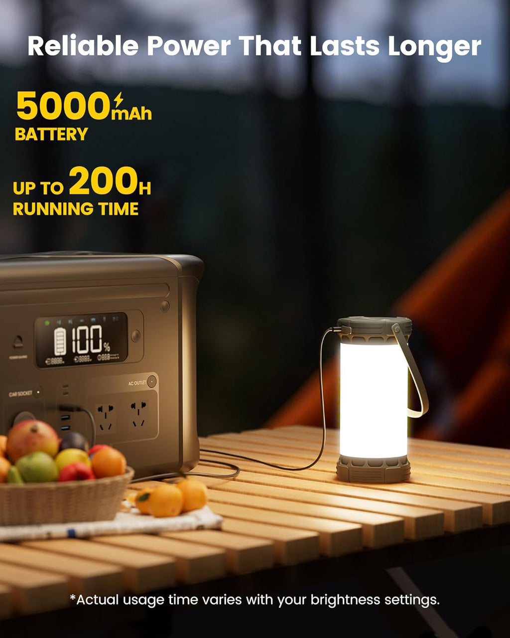 135 LED Ultra Bright Camping Lantern, Up to 200H, 5000mAh Camping Lights with 3 Colors & 5 Brightness, SOS, Max