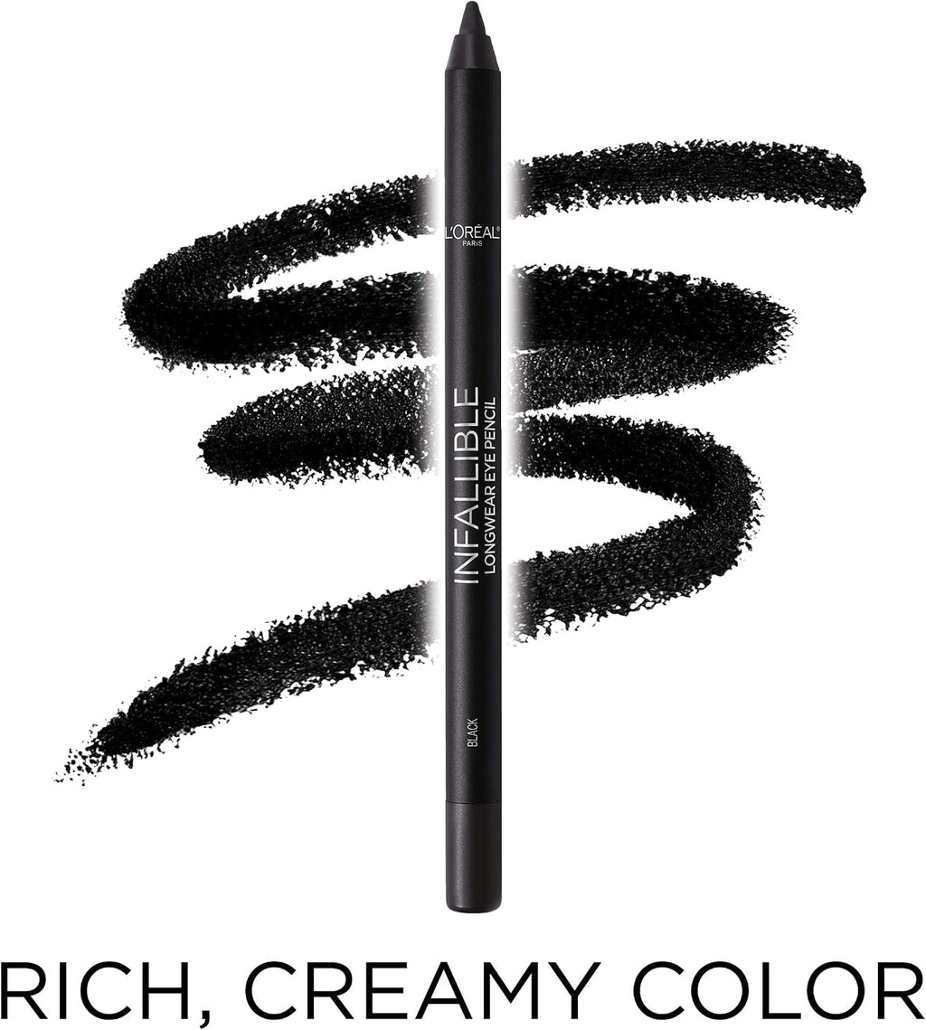 L'Oreal Paris Makeup Infallible Pro-Last Pencil Eyeliner, Waterproof and Smudge-Resistant, Glides on Easily to Create