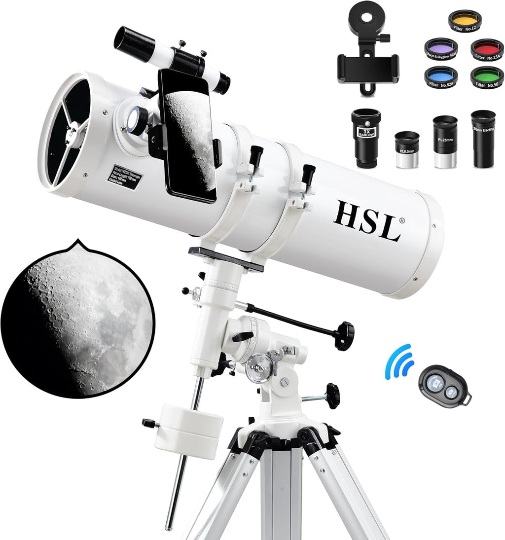 150EQ Astronomical Reflector Telescope for Adults high Powered,150mm Aperture Professional Telescopes for Adults