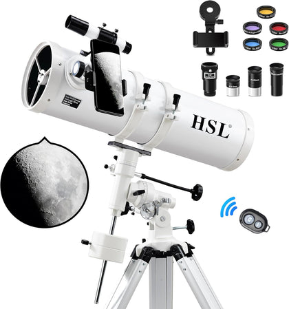 150EQ Astronomical Reflector Telescope for Adults high Powered,150mm Aperture Professional Telescopes for Adults
