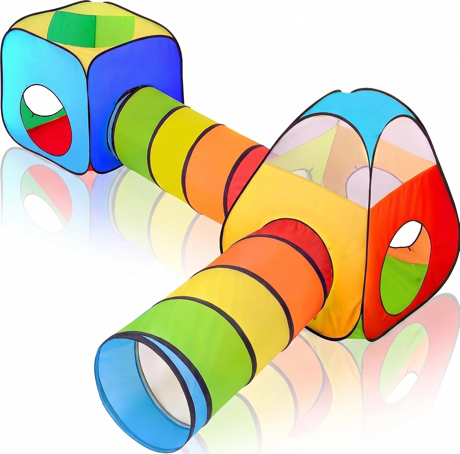 4 in 1: Play Tent With Crawling Tunnel, Partial Ball Pit, and Playhouse - Children's Baby Tent With Bag