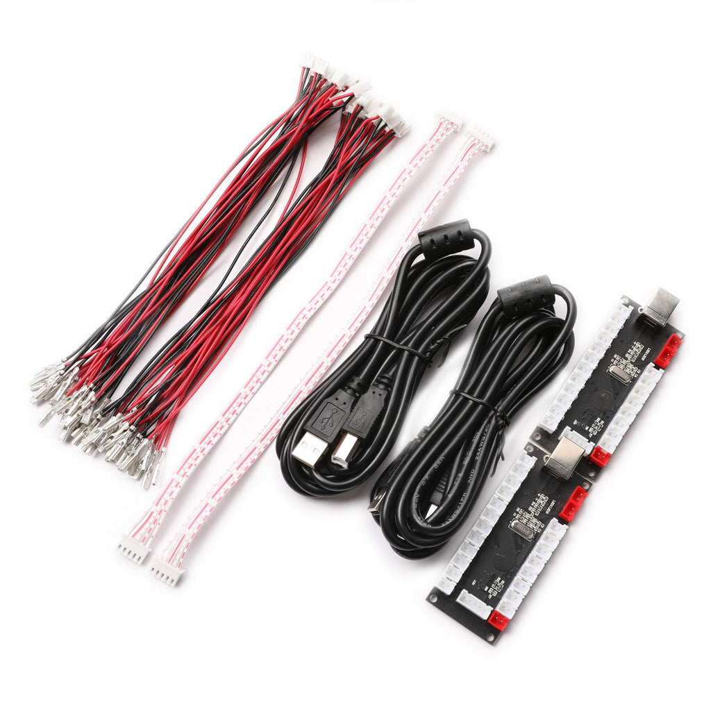 2-Player Zero delay USB Encoder to Arcade Joystick and Arcade Buttons, USB Joystick Encoder for PC, MAME, Windows and