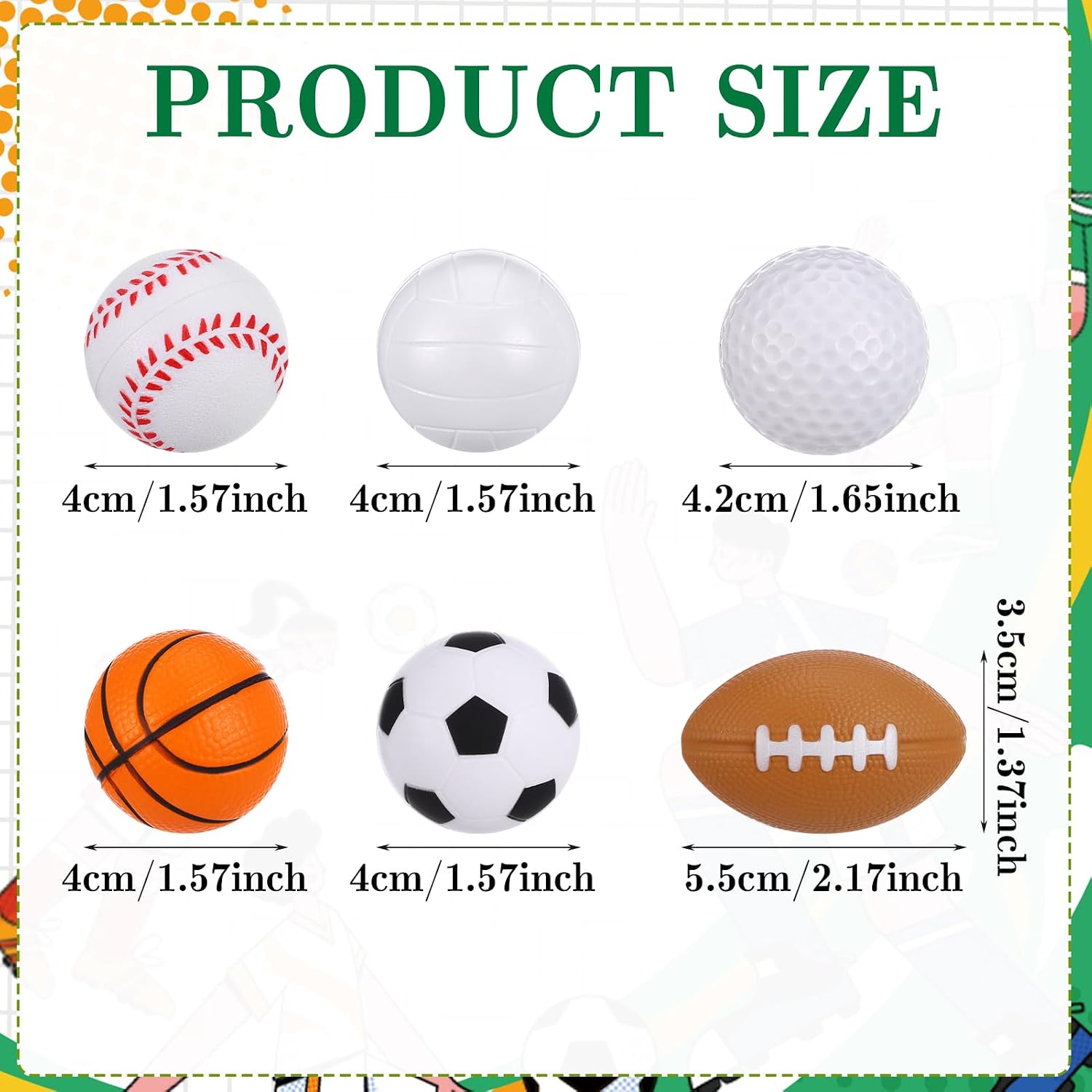 Mini Foam Sports Balls 24 Pack Mini Baseball Football Basketball Soccer Rugby Volleyball Golf Small Foam Squeeze