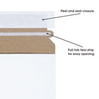 9 x 11 1/2" Stayflats Brand Rigid Flat Mailers, White (Pack of 25) Photo Document Mailers, Peel & Seal Closure, Tear