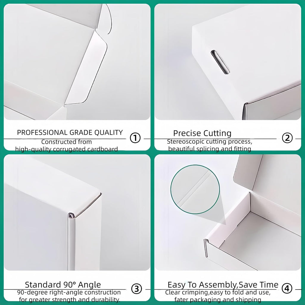 Small White Box 6 x 6 x 2 Inch 50 Pack Shipping Boxes | Recyclable Corrugated Gift Mailers Storage Business Packaging