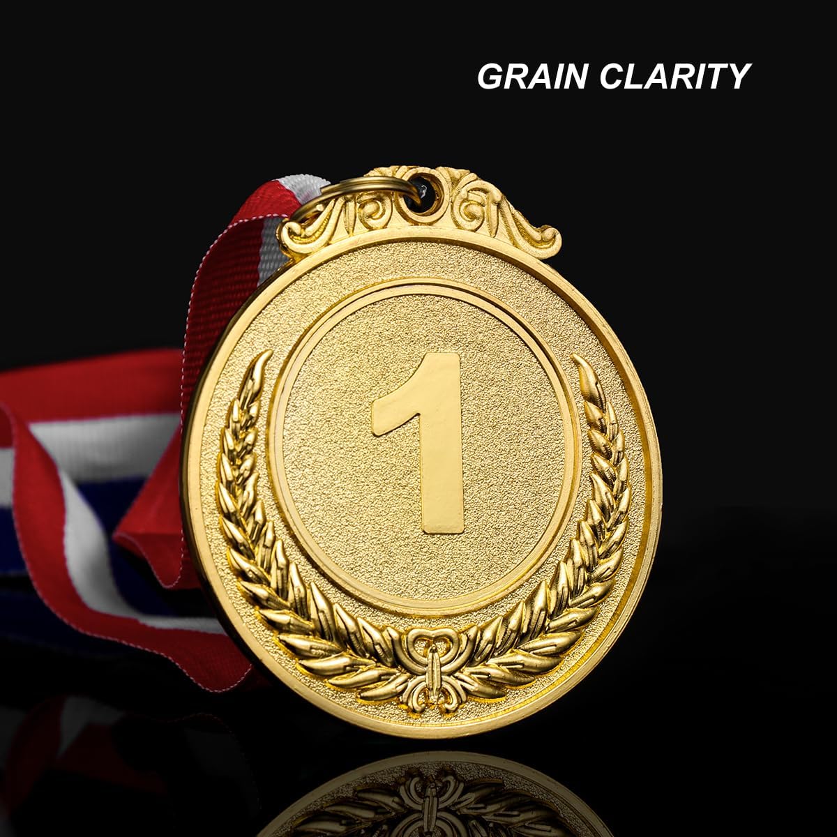 Metal Award Medals with Neck Ribbon Gold Silver Bronze Style for Children Sports or Any Competition,Pack of 3