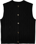 Kid Girls Sweater Vest Sleeveless Button Down Knit Cardigan School Uniform Sweater Vest Top 5-13Y