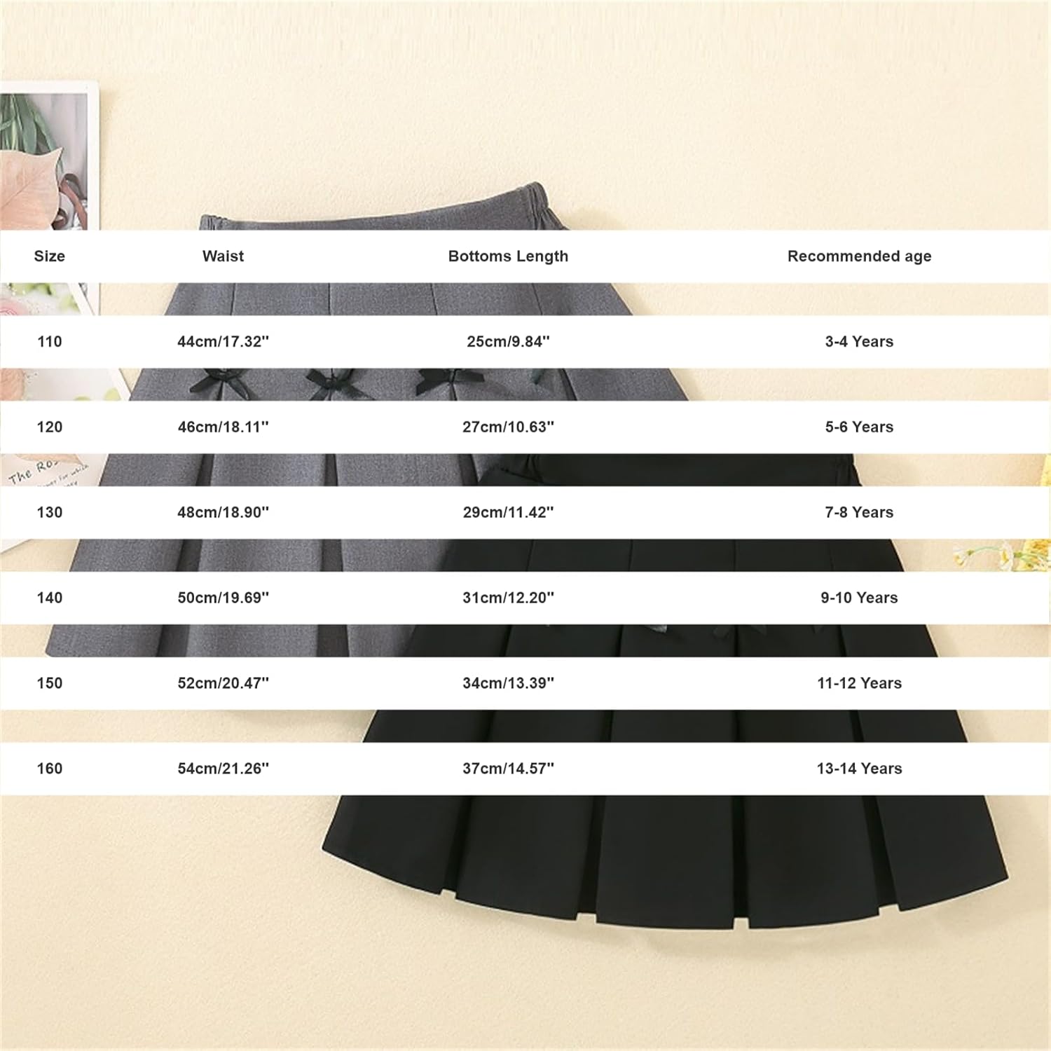 Uniform Skirts for Girls Cute Kids Bow Pleated Skirt Elastic High Waist A-Line Tennis Goft Skort Tween Clothes 3-14Y