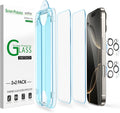 Auto-Alignment OneTouch for iPhone 16 Pro [6.3''] Screen Protector + Camera Lens Protector, Tempered Glass, 30