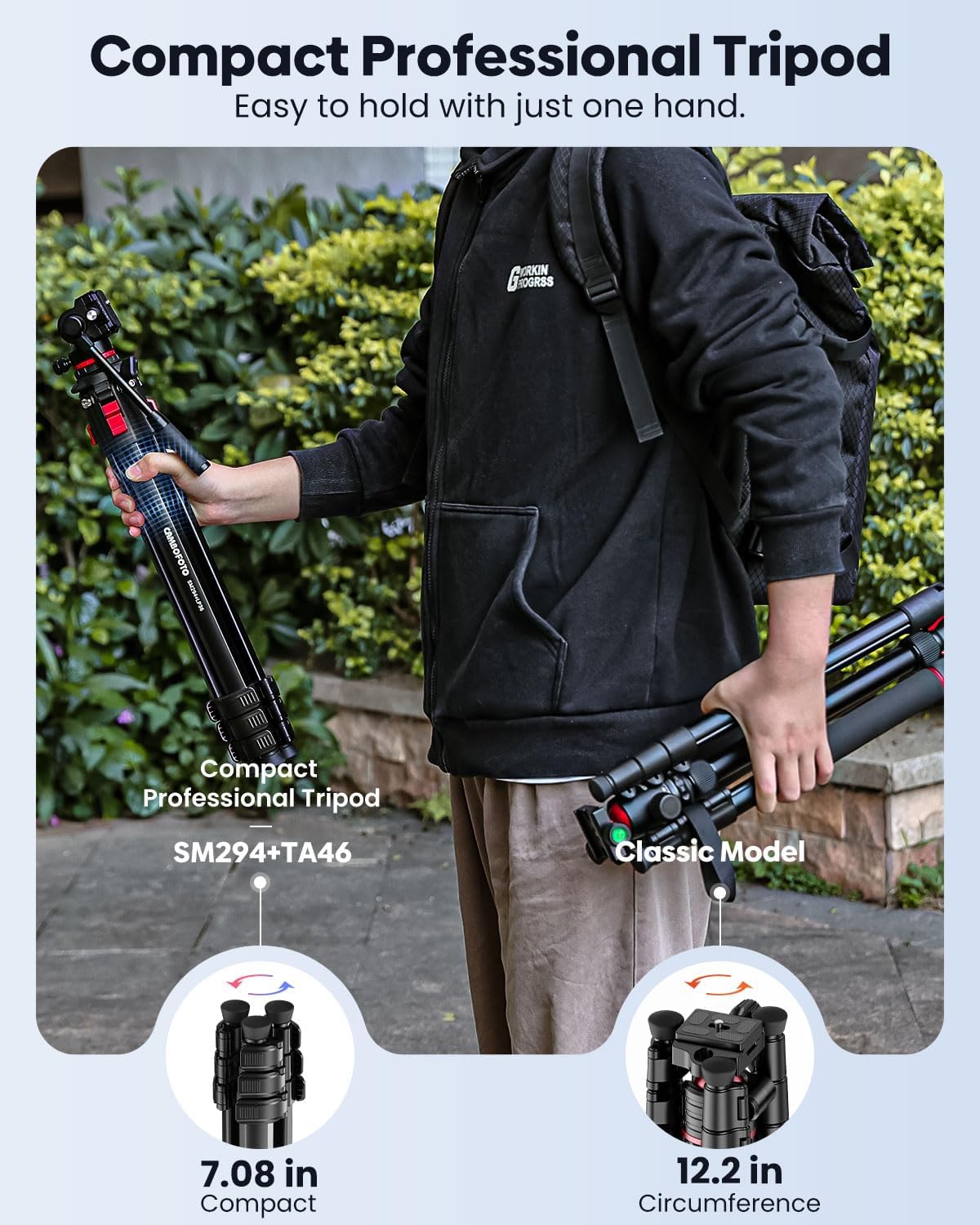 68" Heavy Duty Tripod, Video Tripod with Fluid Head | Aluminum Camera Tripod, 1/4" Smooth Pan/Tilt Head for