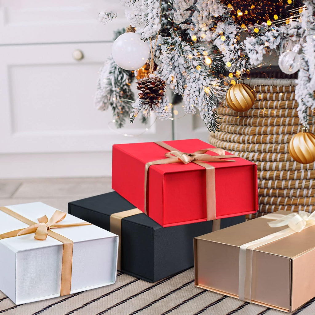 Black Gift Boxes with Lids, 2-Pack 13.5x10x4" Birthday gift box for Present