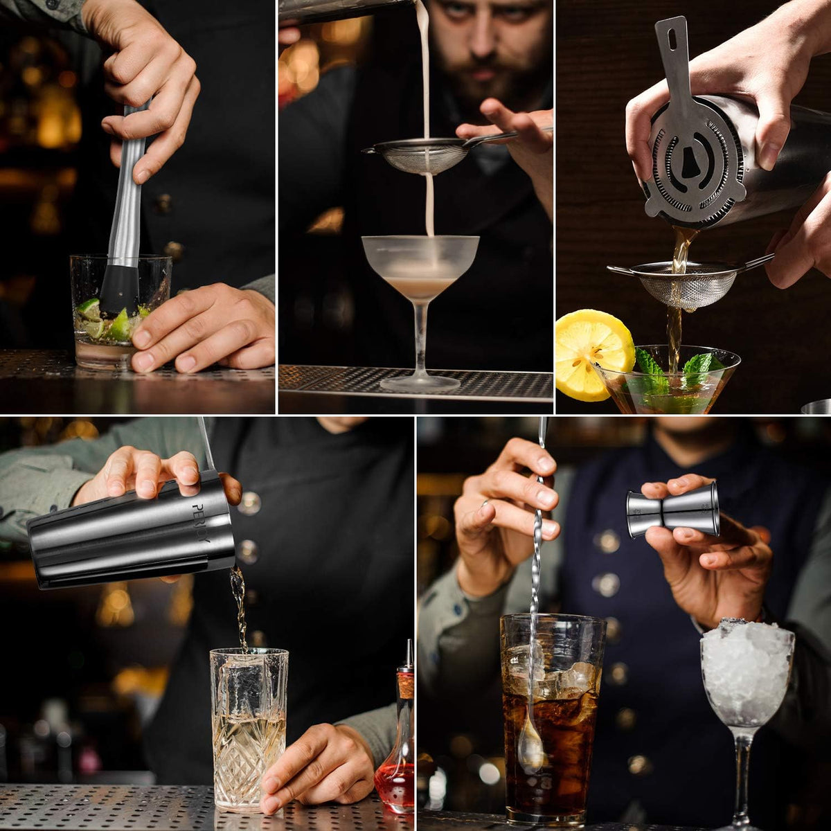 Cocktail Shaker Set, 16 Piece Bartender Kit, Cocktail Shaker, Stainless Steel Bar Set Accessories, Coktail Set