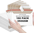 100 Pcs 6.5 x 4.5 Inch Rigid Mailers with Self Seal Envelopes Photo Document Mailers Stay Flat Cardboard Envelopes