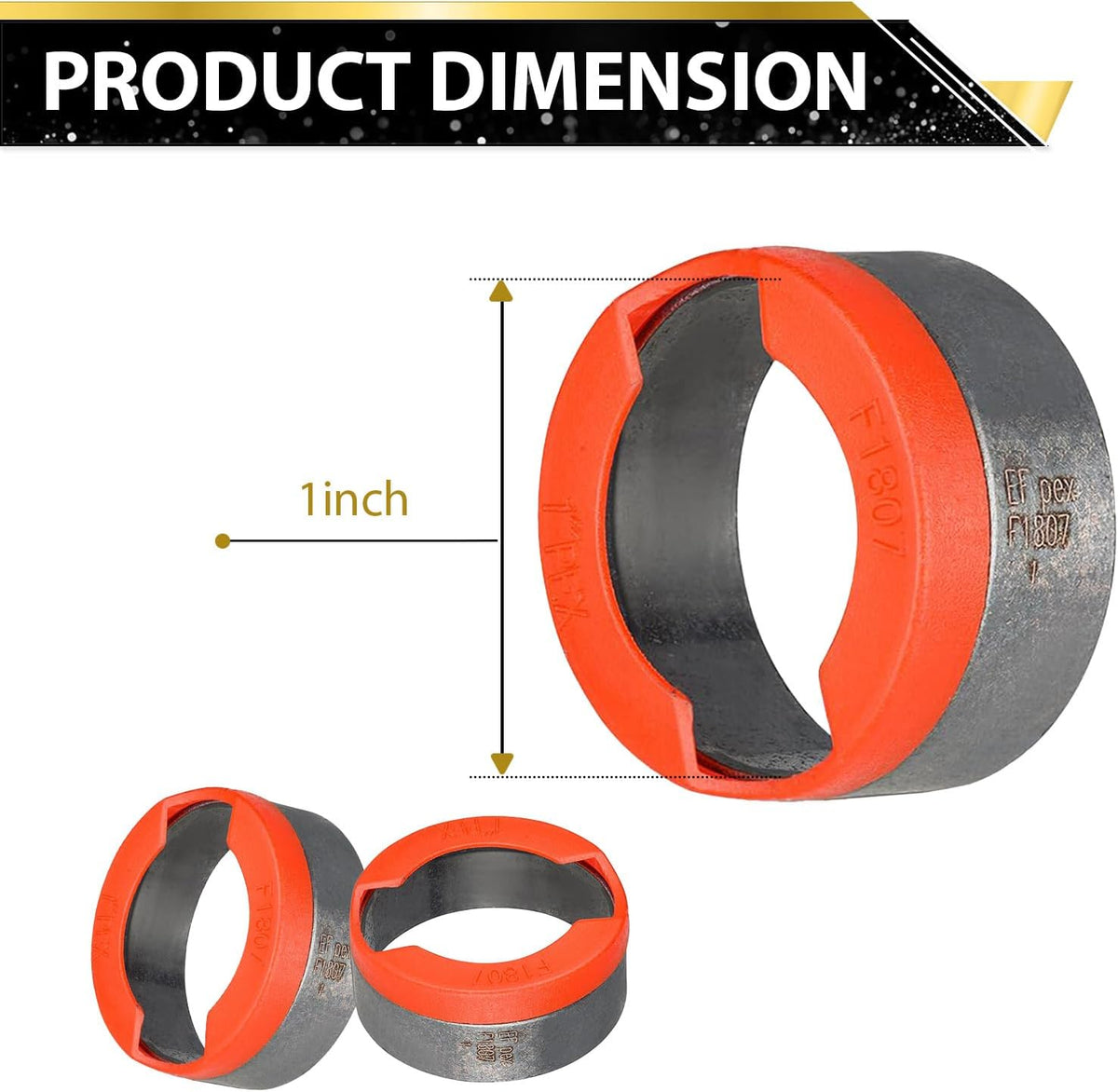 50Pack Foskan 1 Inch PEX Copper Crimp Rings With End Stop