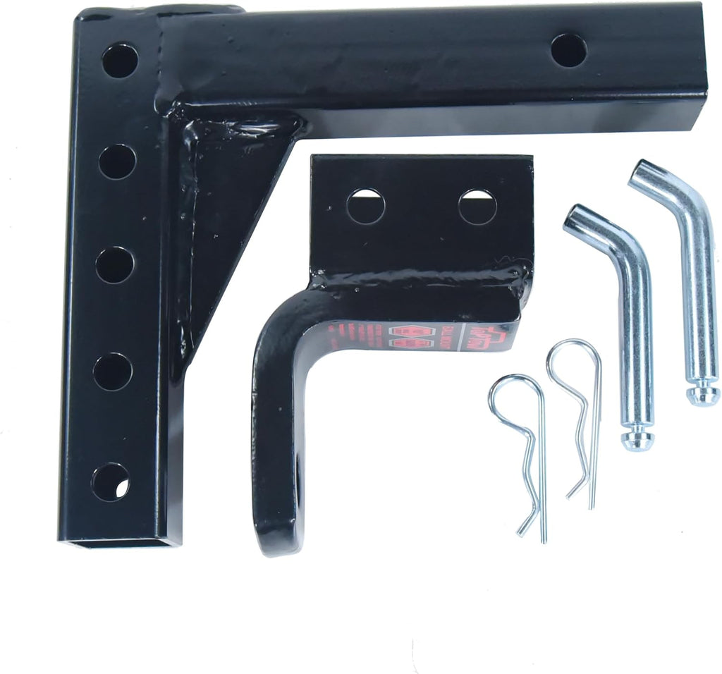 64189 AdjustableTrailer Hitch Ball Mount with 5/8 inch Hitch Pin, 10 inch Drop Max, Fits 2 inch Hitch Receiver, Matte