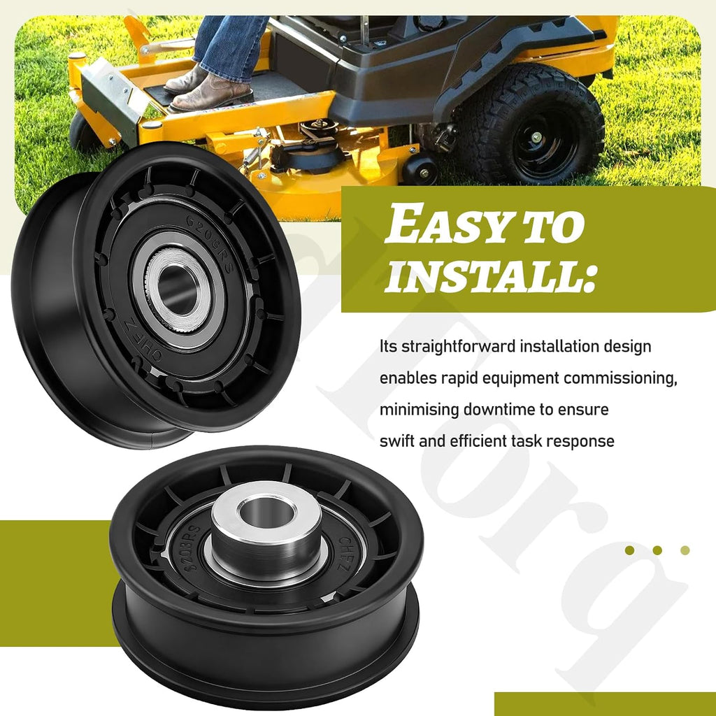 2 Pack 15280 Flat Hydro Drive Idler Pulley - Replace Toro Ex-Mark 106-2176, 106-2176, for Toro TimeCutter, Ex-Mark Quest ZS3200, SS5000, SS3200, SS4250, Z420 Model