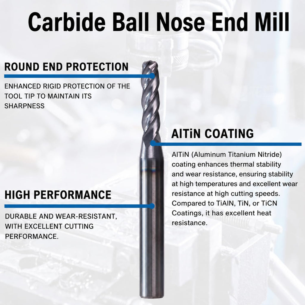 NZ 3/16" 4-Flute Ball Nose End Mill