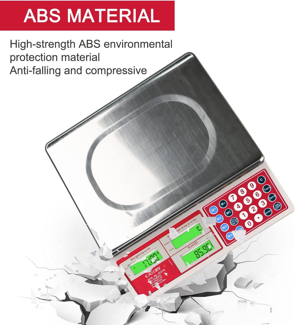 Commercial Price Computing Scale, 66lb/30kg, Dual LCD