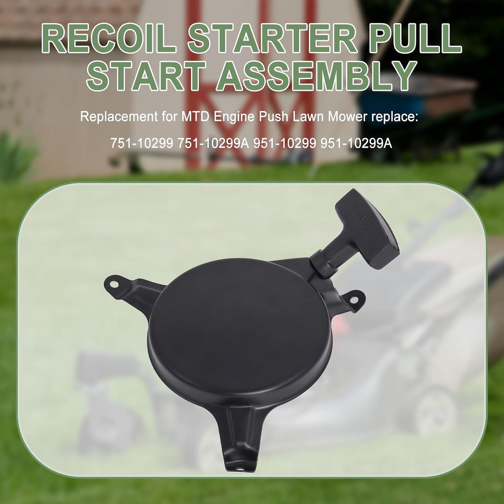 Poweka Recoil Starter Pull Start Assembly for Compatible with MTD Cub-Cadet Yardman Troy Bilt Lawn Mower Replace 751-10299 951-10299 1P61P0 951-10299A