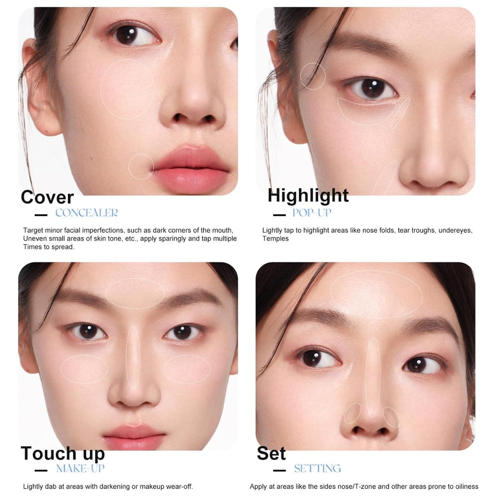 Pure Matte Single Highlighter Pressed Powder, 15%+ Concealing Coverage Brightening Face Makeup, Soft-Focus Natural