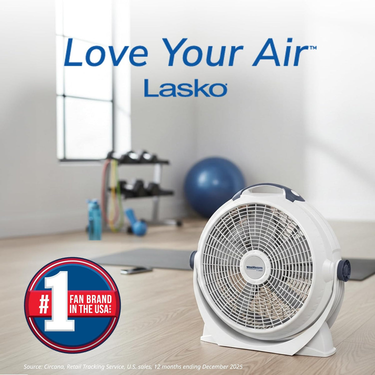Lasko WINDMACHINE High Velocity Pivoting Floor Fan - 20" - 3301 - Gray