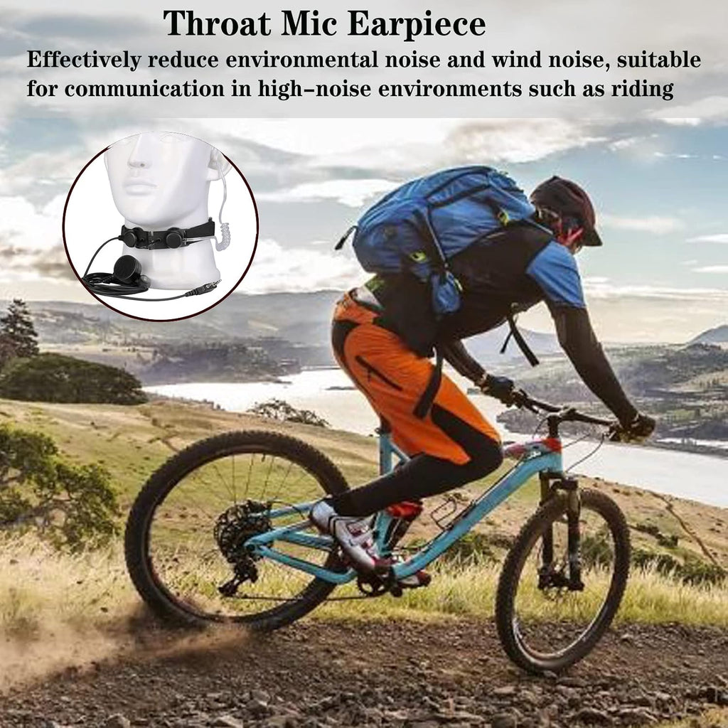Adjustable Throat Mic Walkie Talkies Earpiece, Acoustic Tube, 2 Pin | for RT22/RT68/RT21/H777/RT27, Compatible with
