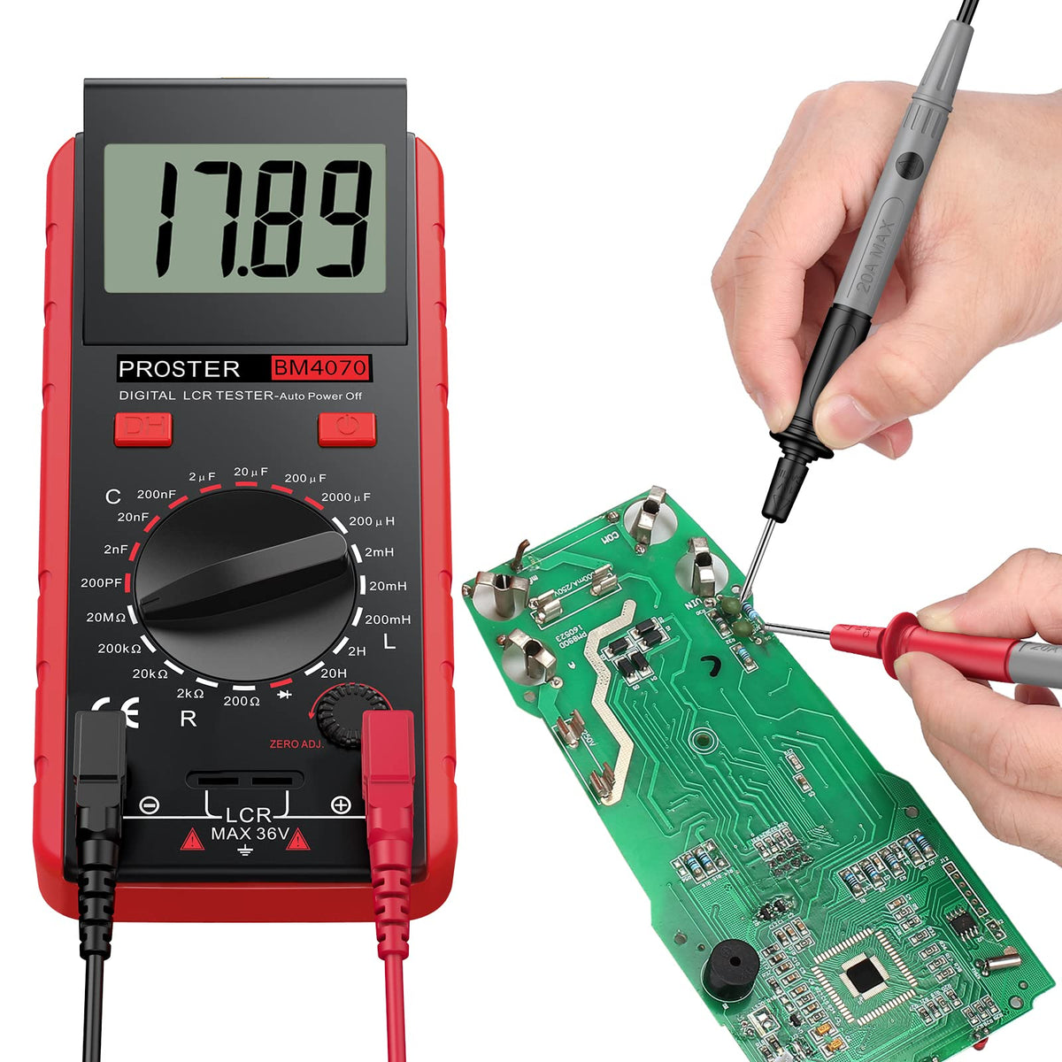 Proster LCR Meter Multimeter Capacitance Inductance Resistance Tester