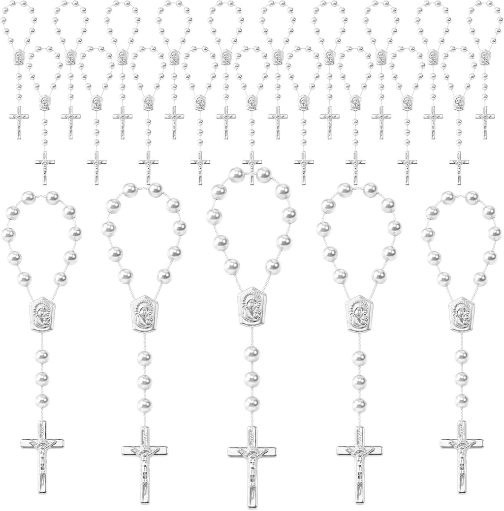 24 Pcs Mini Rosary Favors, Baptism Rosaries with Angel