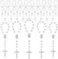 24 Pcs Mini Rosary Favors, Baptism Rosaries with Angel